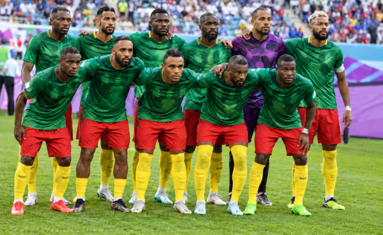 Illustration des Lions indomptables du Cameroun — image reconstruite par intelligence artificielle à partir d’une photo basse résolution.